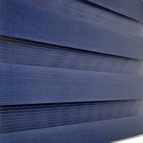 Theonedecoration Blinds For Window Roller Shades & Blinds Zebra Shades Dual Layer Shades Horizontal Privacy Filtering Easy Installation (Maxium Height 72Inch) (Darkblue, W 28'') (20210905) #TOP3