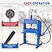 GarveeTech 10 T Hydraulic Press, Heavy Duty H Frame Garage Hydraulic Shop Press with 2 Press Plates, Adjustable Work Table Height Blue