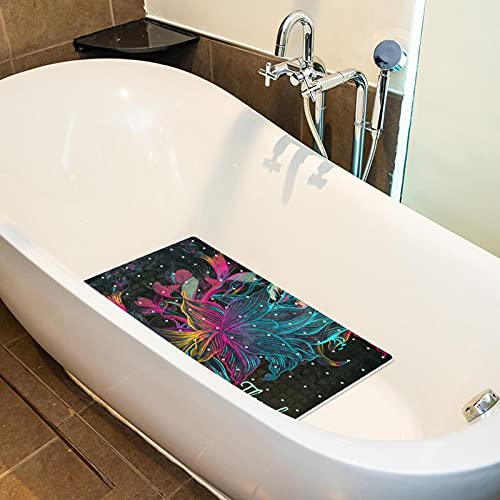 Tapis de bain antidérapant baignoire rectangulaire durable à ventouses - 5