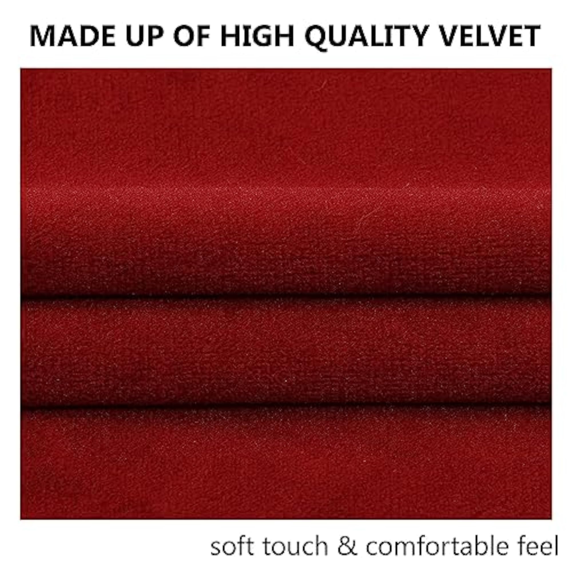 Velvet Solid Cushion Covers Set of 5, Mehroon