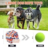 GASAPET Extra großes hundespielzeug Ball Seil für Aggressive Kauer, 5er-Pack langlebige Hundebälle für mittelgroße und große Rassen, Hundeseilspielzeug Baumwolle, Kauspielzeug für Welpen beim Zahnen