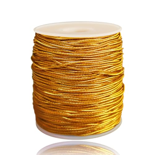 Ewparts Cordoncino elastico metallico da 1 mm, 109 metri, per braccialetti stretch, nastro metallico, corda elastica per la creazione di gioielli, artigianato, confezioni regalo