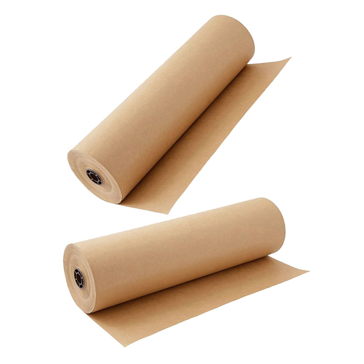 Homoyoyo 2 rollos Papel Kraft Enrollado Marrón Papel de Embalaje Multifuncional para Festival y Manualidades para Envolver Regalos y Decoración