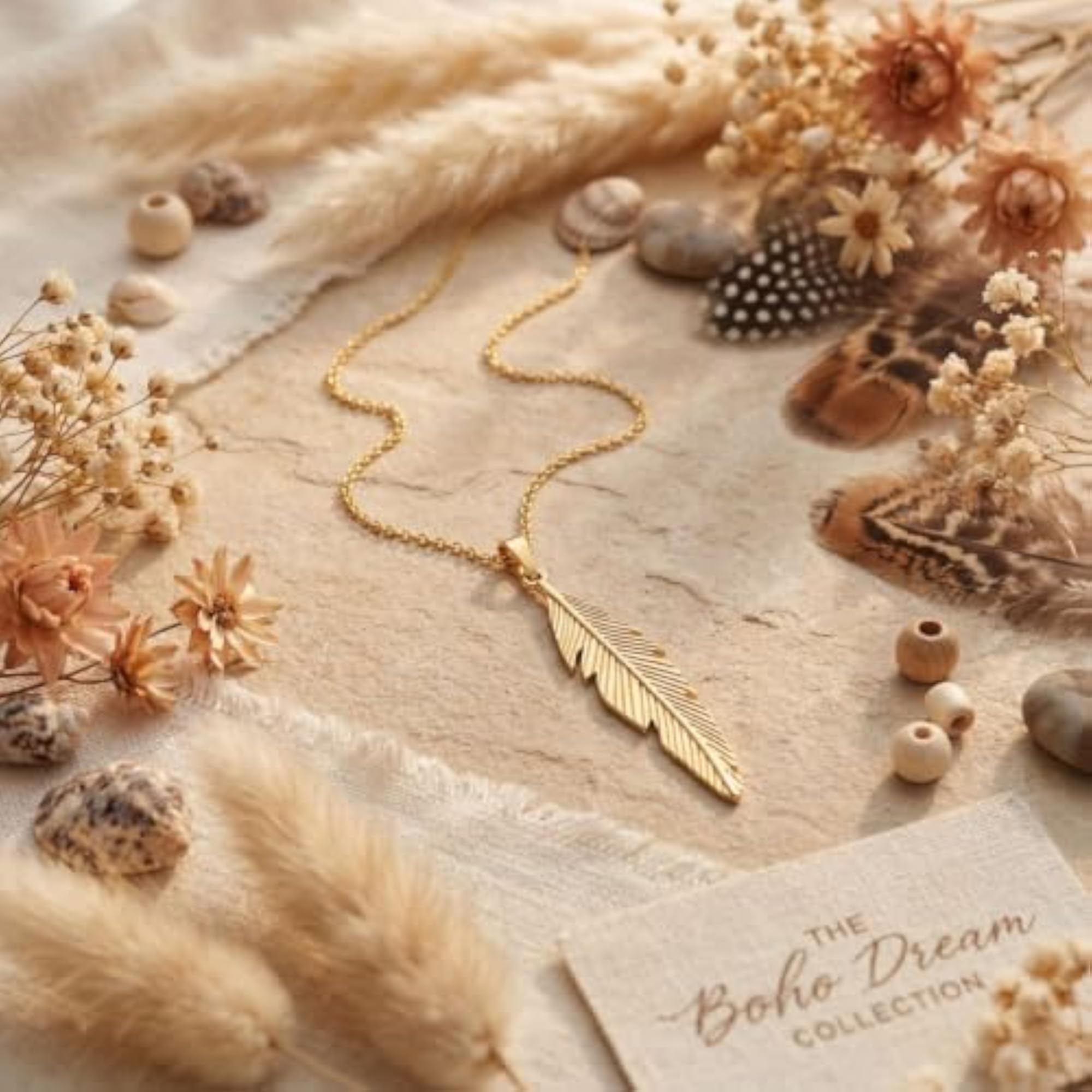 Boho Dream Feather Pendant, Unique Gift