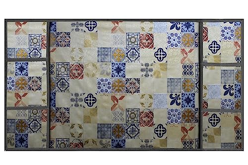 Image of Stylista Refridgerator top Cover Suitable for Samsung RT28C3452CU /HL, 236 Liter Fridge, Dimension (WXD) 65x111 CM, Mosaic Pattern Yellow