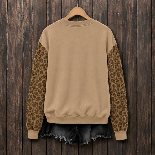 Halloween Sweatshirts for Women Foliage Print Casual Gym Long Sleeve Shirts - image 4