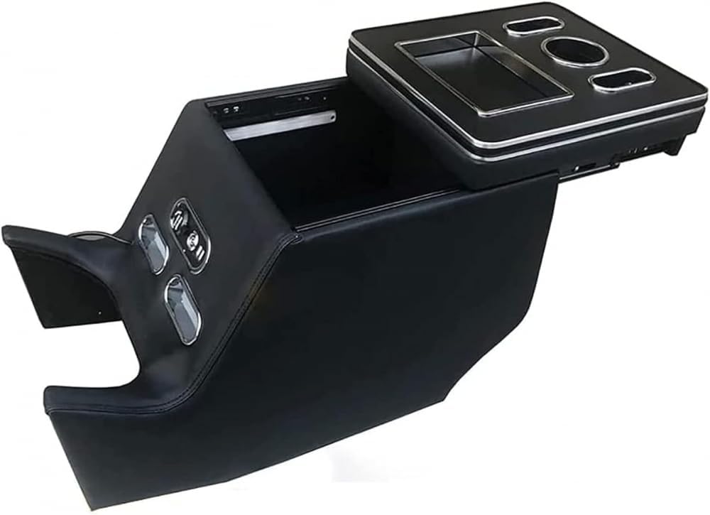 Caja de almacenamiento para reposabrazos con cargador USB e iluminación LED para organización de consola de coche