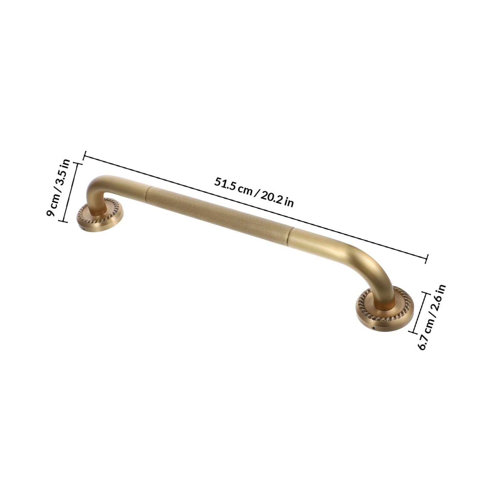 DOITOOL Barra de Agarre Antideslizante de Latón para Personas Mayores, Pasamanos para Ducha y Baño, Soporte de Seguridad Multifuncional para Inodoro, Adecuado para Baño Accesible y Uso