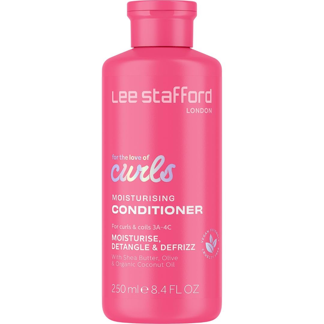 Lee Stafford Wavy, Curly, & Coily Conditioner | For The Love of Curls - Conditioning Cream for 2A to 4C Hair, Anti Frizz, Moisturising, High Gloss Shine to Smooth Defined Curls, Lightweight, 250 ml