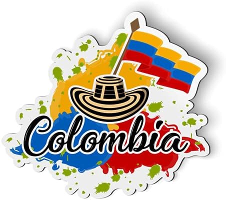 Colombia Country - Imán de 5" para nevera con taquilla de coche