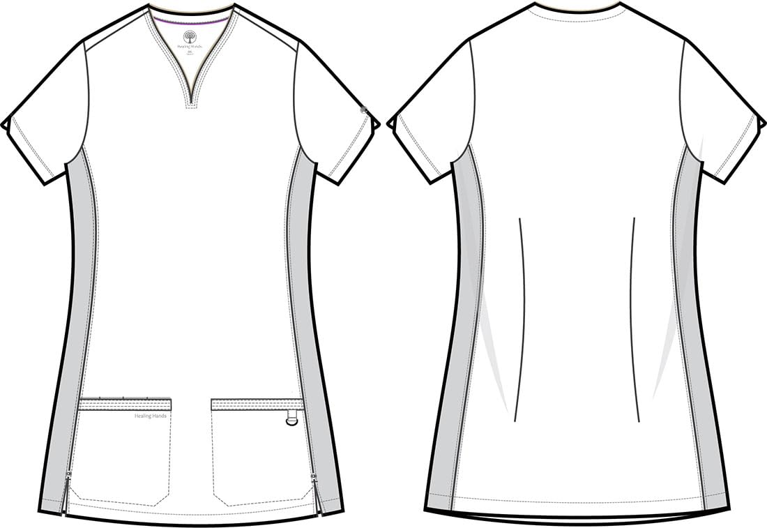 Healing Hands Purple Label HH600 - Top da donna con scollo a V, elasticizzato, in 2 direzioni, con 3 tasche