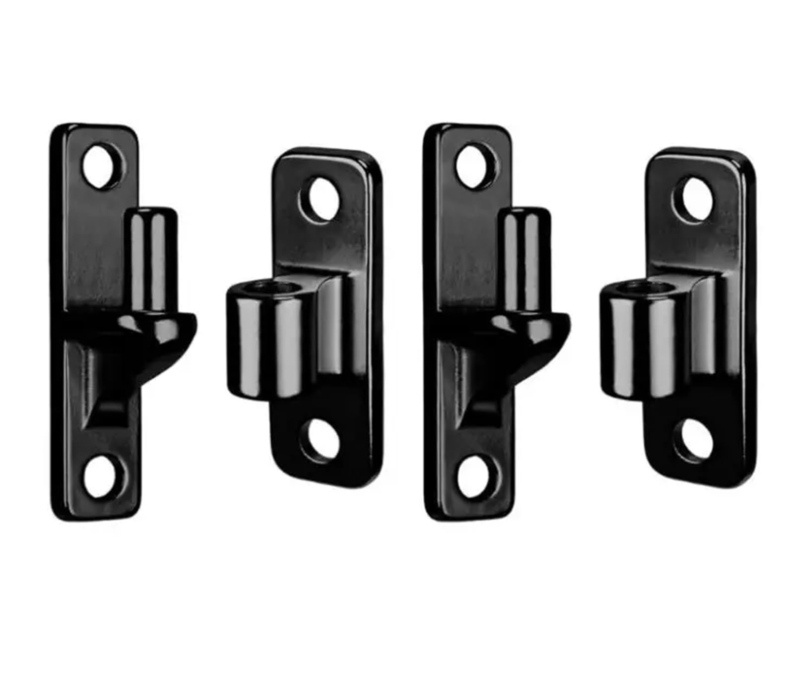 Flush Bolt for Double Door 2Sets 304 Steel Gate Hinges Not Welding Designs Door Modern Homes Decorative for Farm & Wooden Fence with Scews(Black)