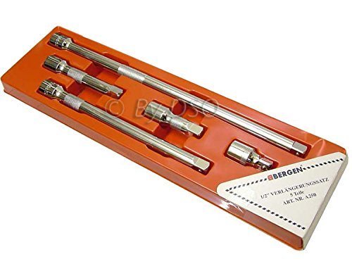 US Pro Professional 5 Piece 1/2 inch Drive Straight Extension Bar Set B4027, Variety pack
