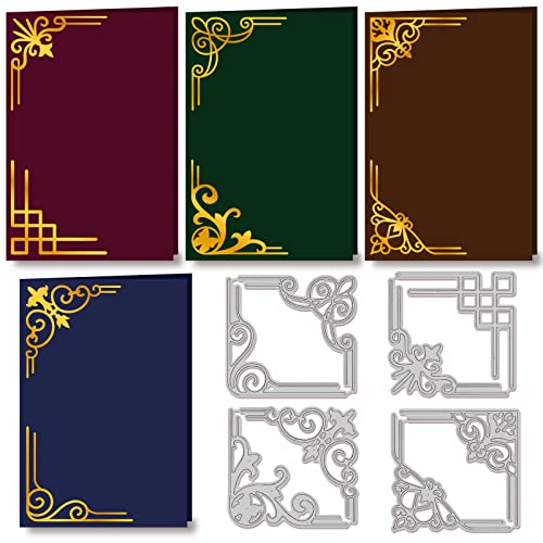 GLOBLELAND Retro Window Frame Cutting Dies Metal Square Flower Lace Corner Die Cuts for Paper Card Making Decoration DIY Scrapbooking Album Craft Decor - Image 2