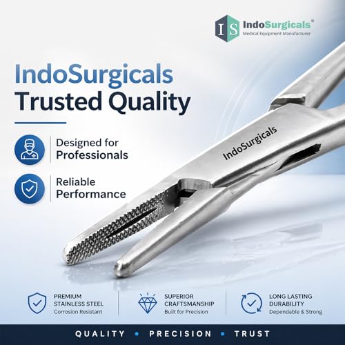 Image of IS IndoSurgicals Deluxe Quality Mayo Hegar Needle Holding Forceps (6 Inch)