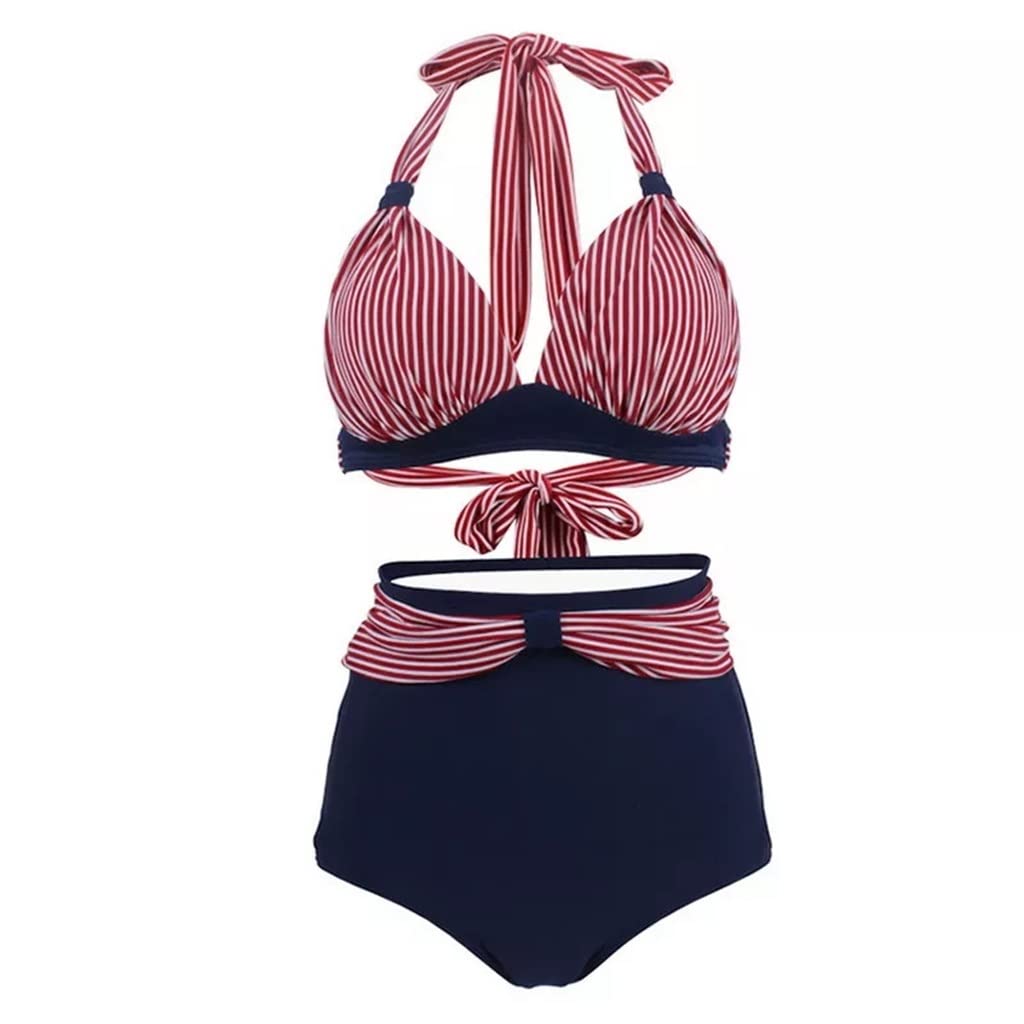 Bikini rétro taille haute rouge clair X confortable et couvrant