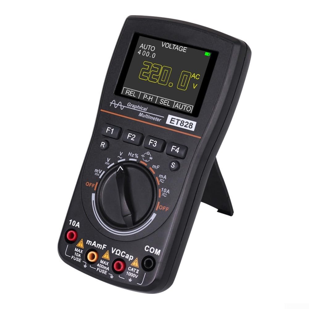 ET828 2-in-1 Digitales Oszilloskop & Multimeter, 1MHz Bandbreite, 2.5Msps Abtastrate, 4000 Counts Auto-Range, 320X240 Display, Datenspeicher Für Elektronik