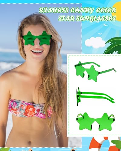 40 Pairs Rimless Star Sunglasses Bulk Wholesale Transparent Candy Color Star Glasses for Women Men Party Favors4