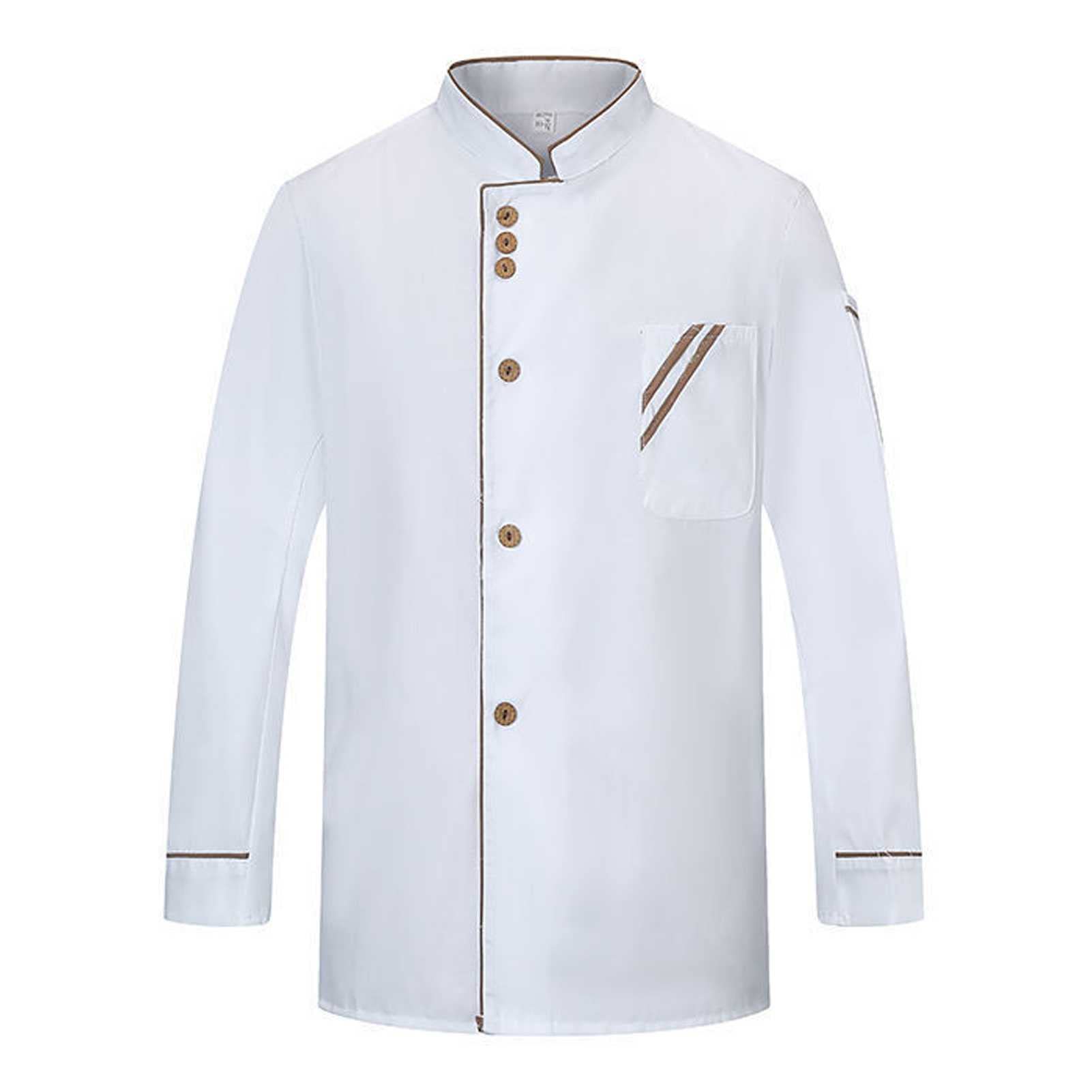 FAXIOAWA Giacca da Chef Unisex da Cucina per Ristorante, Top da Chef con Chiusura a Bottone, Uniforme da Chef, Abbigliamento da Lavoro