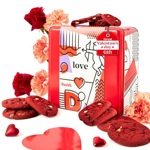 David's Cookies Red Velvet Cookies In Love Gift Tin 2Lbs