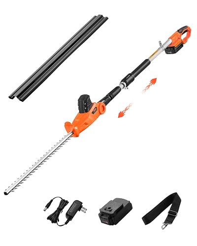VEVOR Taille-haie Électrique sans Fil sur Perche Extensible 1,9-2,4 m