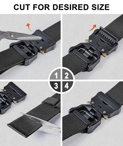 Image of BULLIANT Men Stretch Tactical Web Belt MultiPack 1.5 inch-Adjustable Fit | Smooth Sliding for Micro Fit - Tailored for Exact Size-Holeless for Golf Jeans or Casual