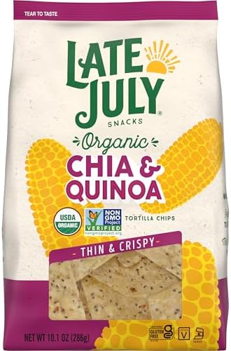 Late July Chia & Quinoa Organic Tortilla Chips, 10.1 Oz Bag