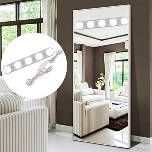 Tomshine LED Vanity Mirror Lights Dimmable, Hollywood Light for Make up Bath Mirror Lamps 3 Color 10 Levels Brightness Bathroom Lights DIY with 5 Bulbs 7.55ft Long USB Cable