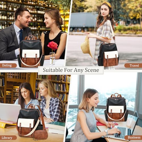 Image of AGLOD Backpack Purse for Women PU Leather Back Packs Designer Ladies Shoulder Bag Fashion Faux Work Travel Handbags