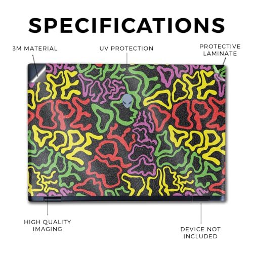 Image of Glossy Glitter Laptop Skin Compatible with Alienware M16 R2 (2024) - Super Dope - Premium 3M Vinyl Protective Wrap Decal Cover - Easy to Apply | Crafted in The USA by MightySkins