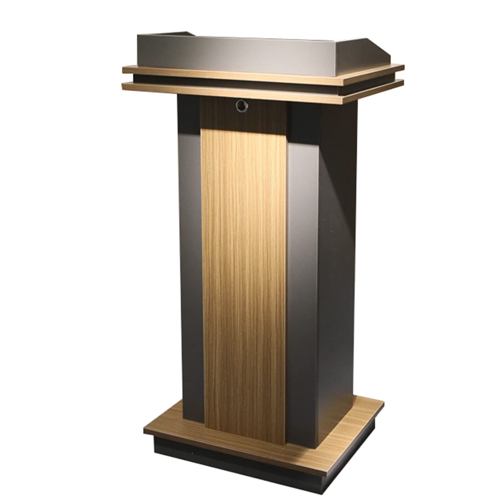 44.48" Tall Floor Podium Stand Churches Pulpits, Presentation Podium Professional Lectern with storage shelf and wire hole, Commercial Hostess Station Wood Reception Desk, for Restaurants/Classroom