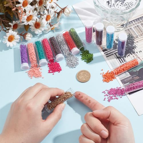 Perles de rocaille en verre NBEADS 1.5mm opaque 15 couleurs 120g