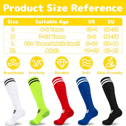 Image of Olreco Kids Soccer Socks Youth Baseball Socks Men Women Softball Sock for Girls Boys Football Sock Men Team Sports Accessory