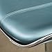 Roundhill Furniture Masaccio Cushioned Leatherette Upholstery Airlift Adjustable Swivel Barstool with Chrome Base, Set of 2, Blue