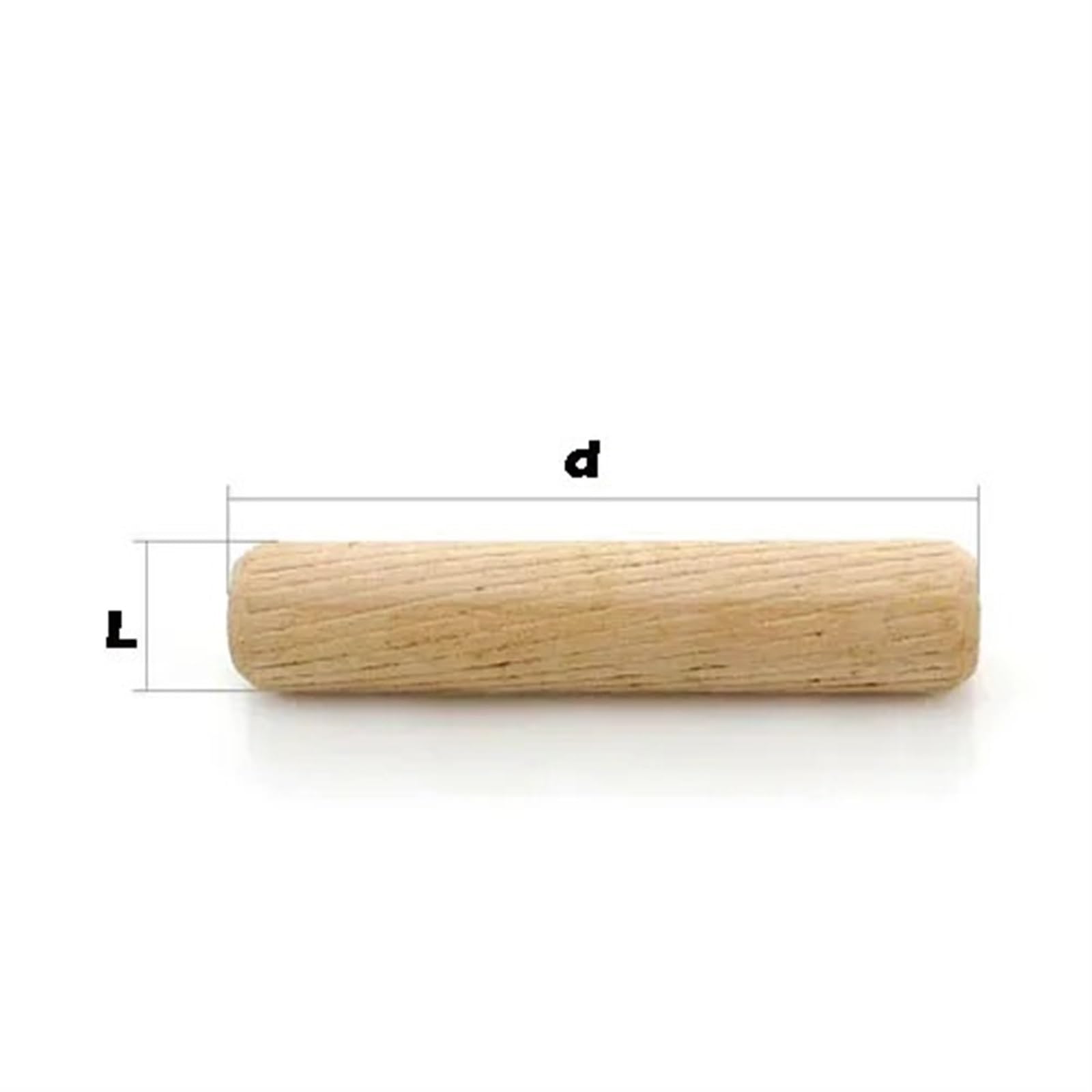 Bâtonnets en bois pour loisirs créatifs Assortiment de chevilles en bois, rainurées M6 M8 30 mm 40 hêtre, paquet 100(M8 40mm)
