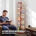 Suchtale 11-Tier Spine Bookshelf Tower,Tall Vertical Book Organizer,Metal Floor Standing Bookshelf for Small Spaces,Narrow Bookcase for Living Room,Bedroom & Office,Adjustable Shelf Directions,Red