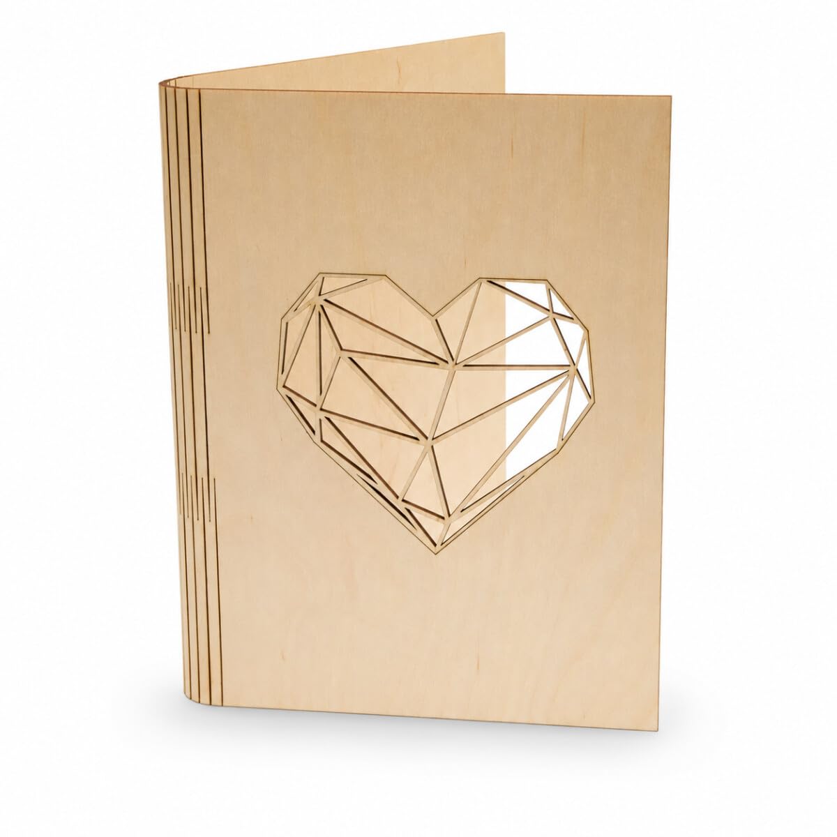 HOFMEISTER® - Raccoglitore A4 in legno con cuore, grande raccoglitore ad anelli in legno per documenti, ricette e ricordi, raccoglitore sostenibile fai da te da progettare, incidere e regalare