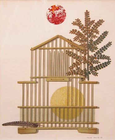 Max Ernst - Bird Cage, Feather, Branch and Sun