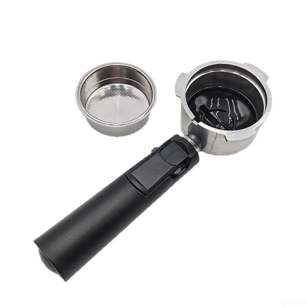 51mm bottomless espresso portafilter with three-ear aluminum alloy head and plastic handle, compatible with Dongling coffee machine for home or coffee shop use, easy to