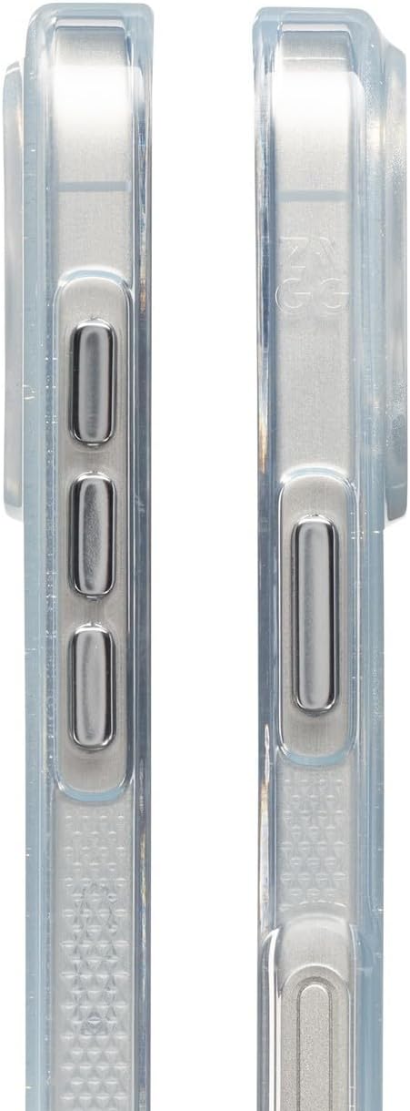 ZAGG Milan Snap iPhone 16 Pro Max Case – White Glitter Swirl on Clear Base, MagSafe Compatible, 13ft Drop Protection, Recycled Materials, Slim & Stylish Design