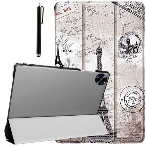 Image of ProElite Case Cover for Realme Pad 2 11.5 inch Cover, Smart Flip Case Cover for Realme Pad 2 11.5 inch Translucent Back with Stylus Pen, Eiffel