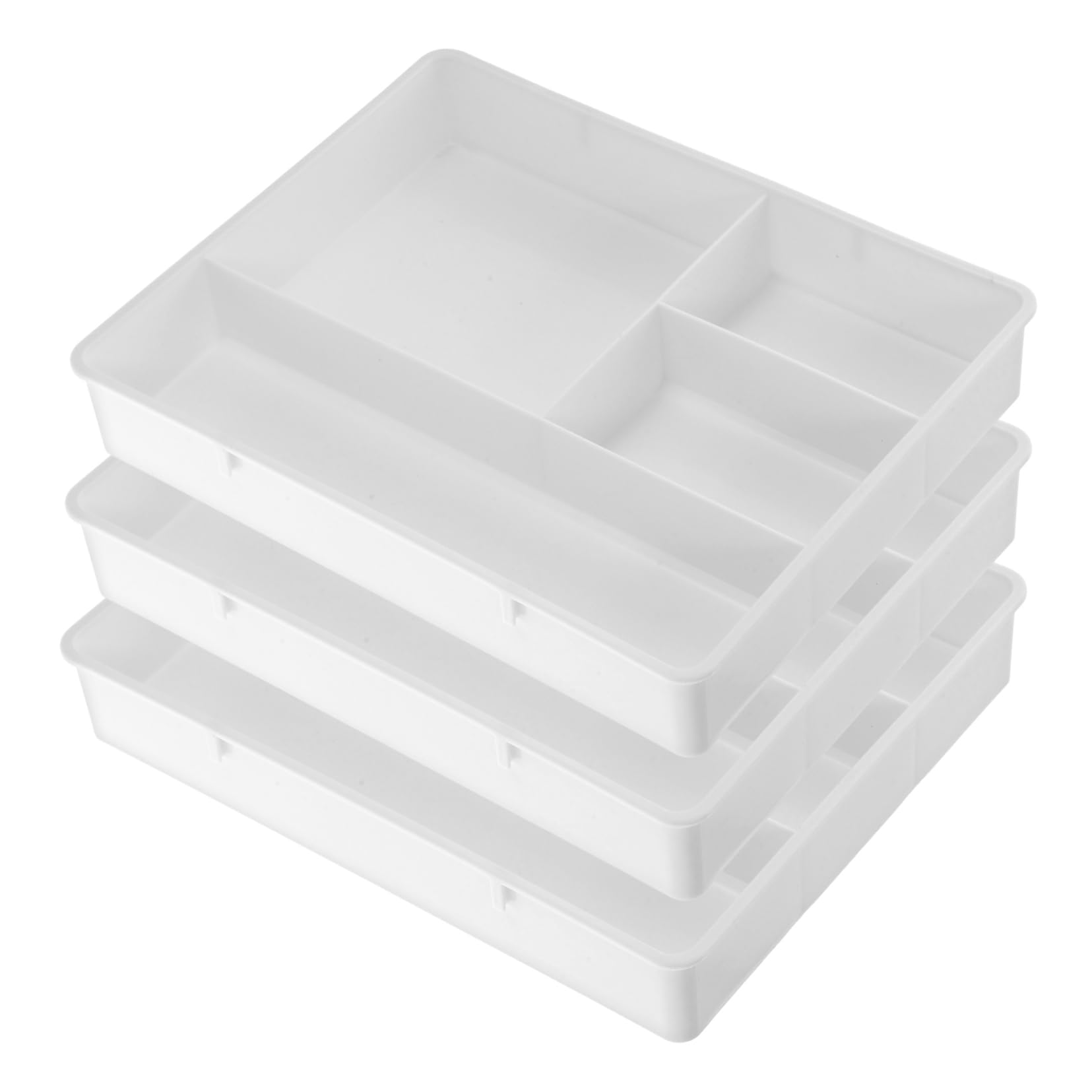 Gadpiparty 5 Set Vassoio Portaoggetti Diviso Ufficio Cassetto Portaoggetti Nero Organizzatore Multi Vano Organizer Per Il Trucco Del Compartimento Vassoio Per Scrivania Pp Bianca 3 Pezzi * 5