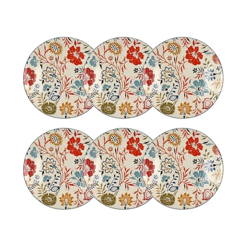 NOVASTYL - Lot 6 assiettes jaipur 20cm en grès - 2614623