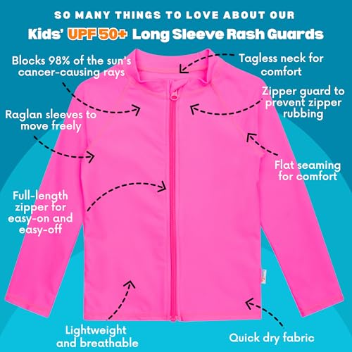 Image of SwimZip UPF 50+ Long Sleeve Rash Guard for Boys' and Girls' - Baby, Toddler, Kids