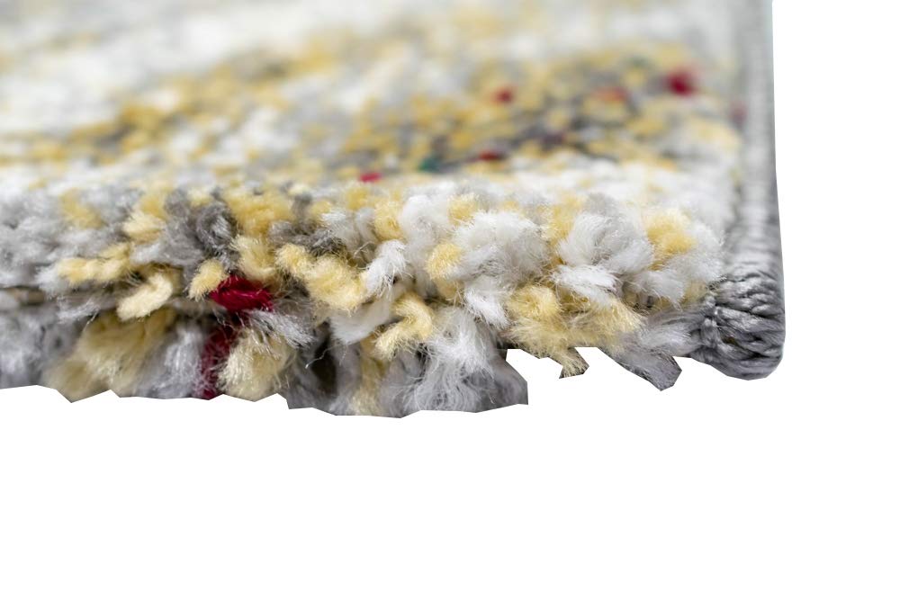 CARPETIA Nowoczesny dywan do salonu, karo, szary, żółty, złoty, rozmiar 160 x 230 cm