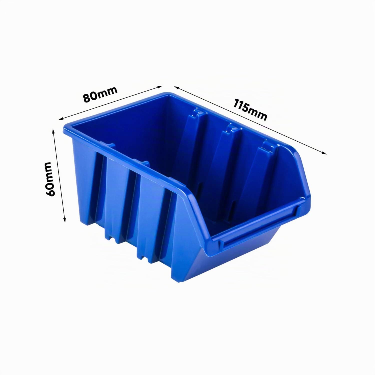 Lot de 82 boîtes de rangement empilables 772 x 780 mm bleues / rouges