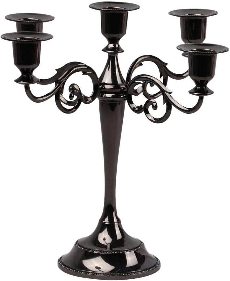 Vintage Metal Candlestick 5 arm Candle Holder Centerpiece