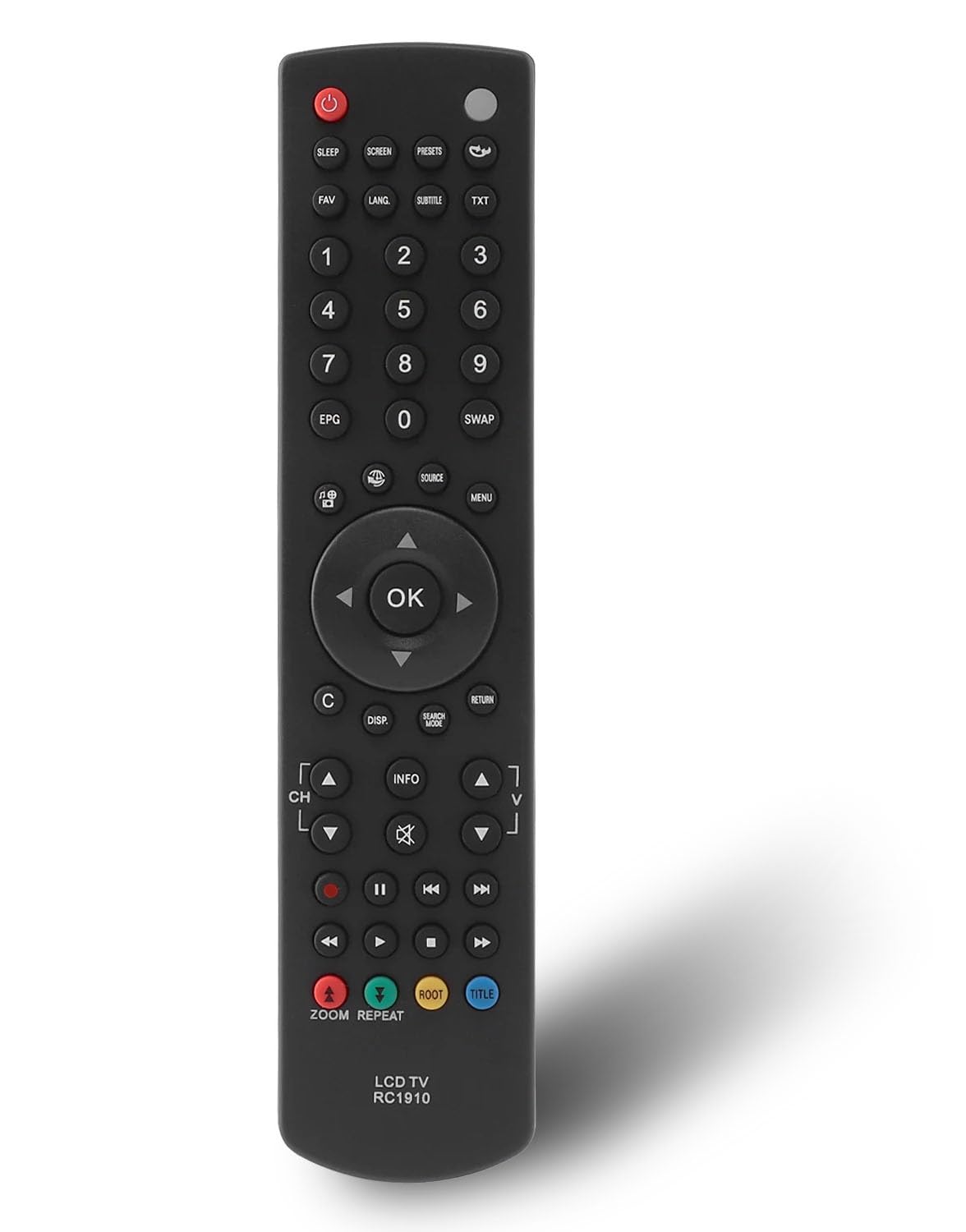 RC-1910 Replacement Remote Control for Toshiba RC1920 40L1333DB 40L1333B 24D1333B 32W1333B 22D1334B 22DL702B 19DL502B Polaroid P19LEDDVD12 P22LEDDVD12 P24LED12 LCD LED Plasma TV