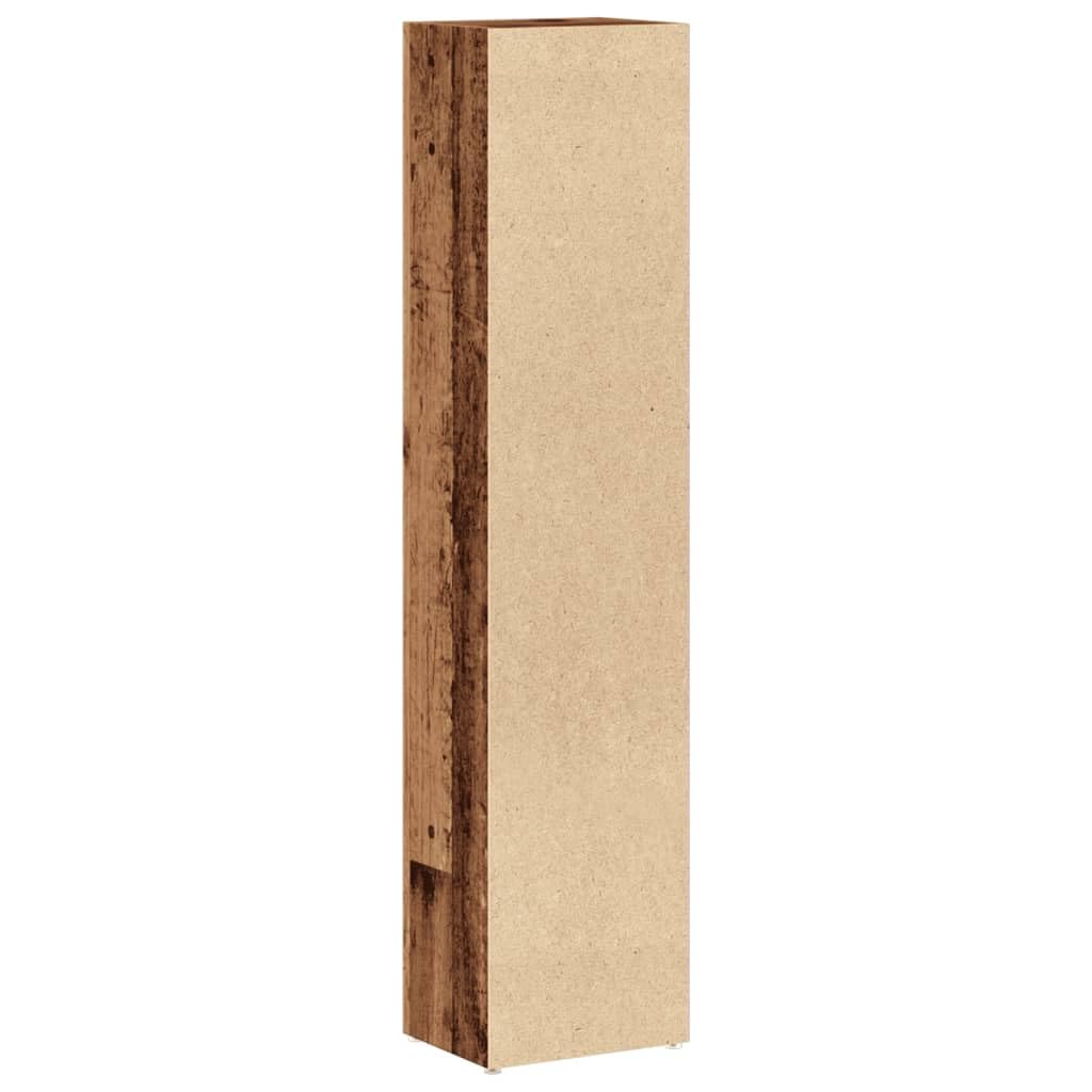 vidaXL Estanterías para CD 2 uds Madera Envejecida 21x16x93,5 cm, estantería, Estante para CD, Armario de CD, estantería para CD
