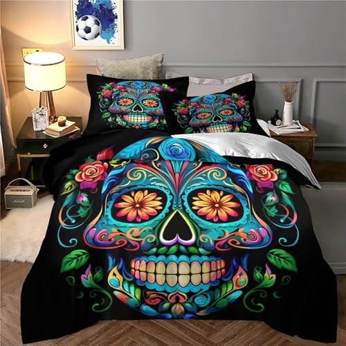 Linge de lit style art folklorique mexicain résistant en taille XL